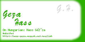 geza hass business card